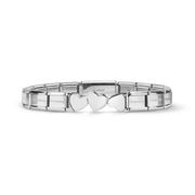 Nomination Trendsetter Triple Heart bracelet in polished stainless steel