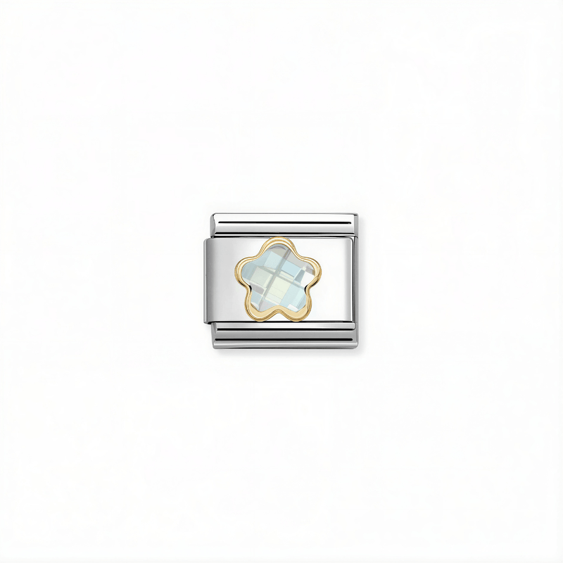 Nomination Classic white flower link with 18k gold detail for Nomination Composable Classic bracelets