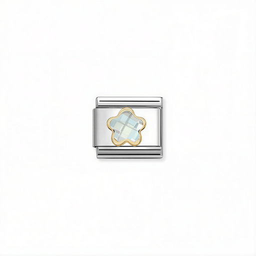 Nomination Classic white flower link with 18k gold detail for Nomination Composable Classic bracelets