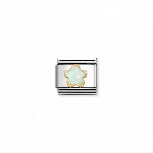 Nomination Classic white opal flower link with 18k gold detail for Nomination Composable Classic bracelets