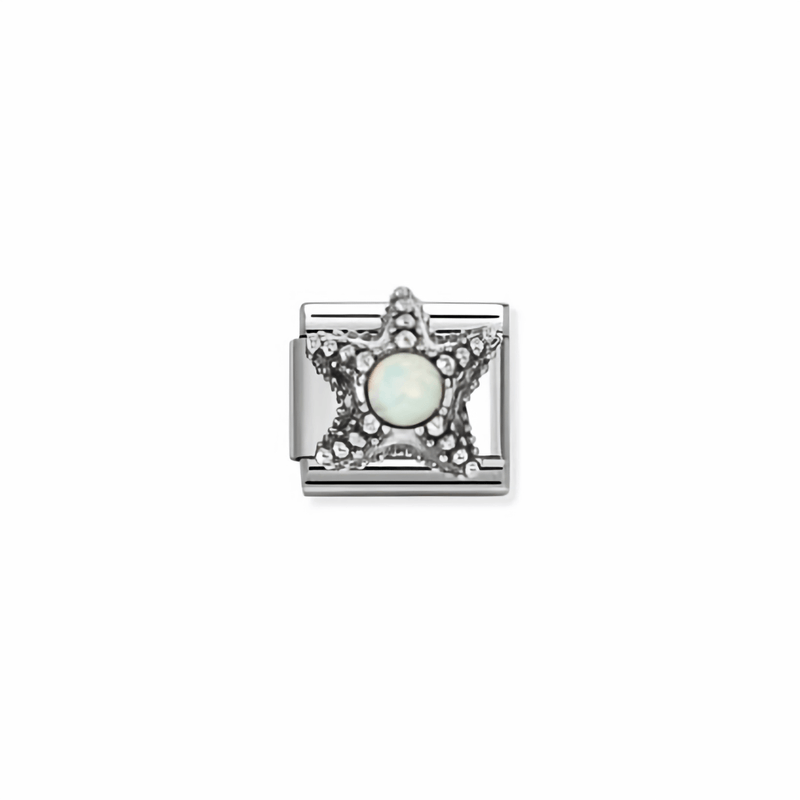 Nomination Classic white opal starfish link in silver for Nomination Composable Classic bracelets
