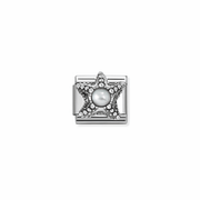 Nomination Classic white pearl starfish link in silver for Nomination Composable Classic bracelets
