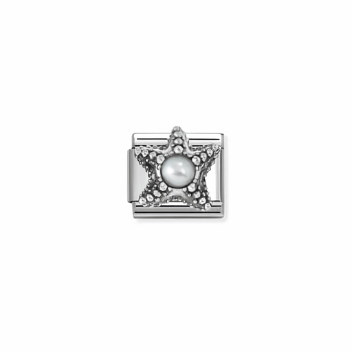 Nomination Classic white pearl starfish link in silver for Nomination Composable Classic bracelets