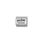 – Nomination You & Me – Our Story heart Classic Link charm in stainless steel and sterling silver

