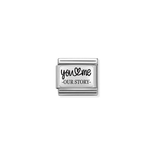 – Nomination You & Me – Our Story heart Classic Link charm in stainless steel and sterling silver
