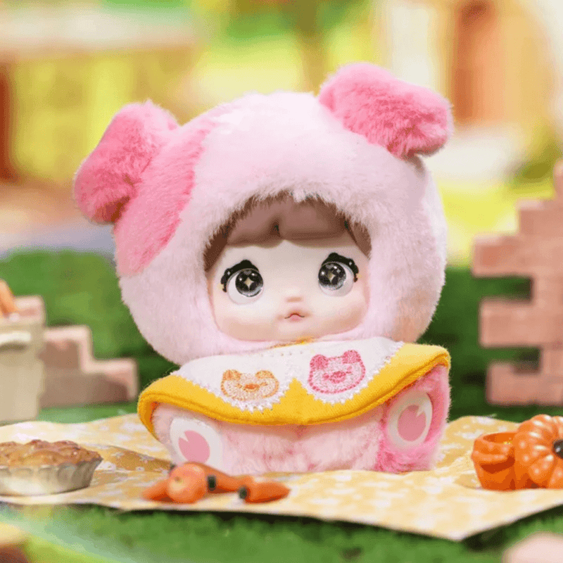 Three Little Pigs Nommi Fairytale Town plush in a soft pink pig costume