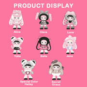 Nommi Pinky Energy Series Plush Blind Box character line-up with Alice, Clara, Luna, Yulia, Bella, Jane, Hailey and Grace