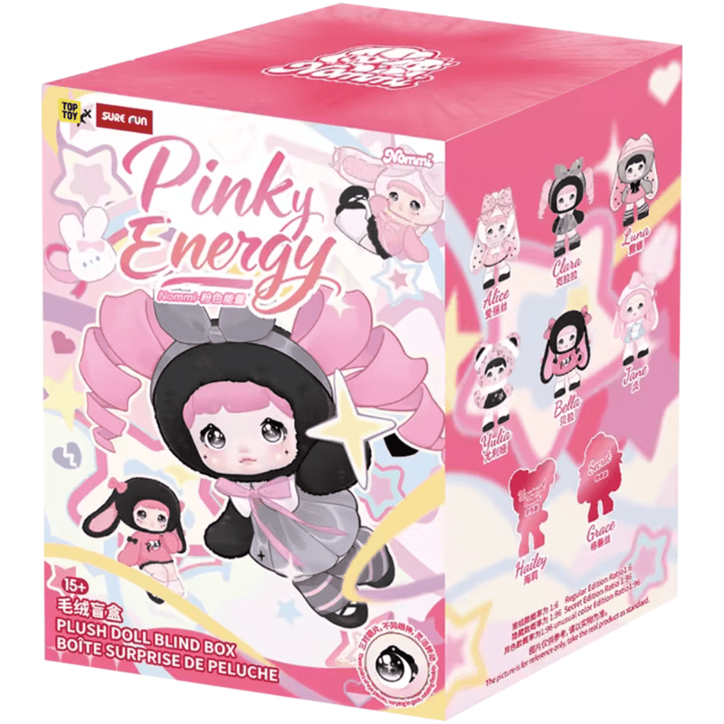 Nommi Pinky Energy Series Plush Blind Box pink product packaging