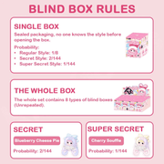 Nommi Sweetheart Bunny blind box rules showing regular secret and super secret odds