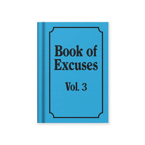 A7 blue fabric hardback notebook reading Book Of Excuses Vol. 3 by Ohh Deer