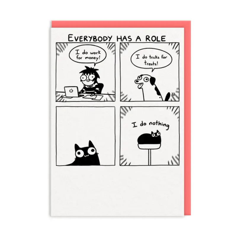 Ohh Deer Everybody Has A Role funny A6 greeting card with coral envelope