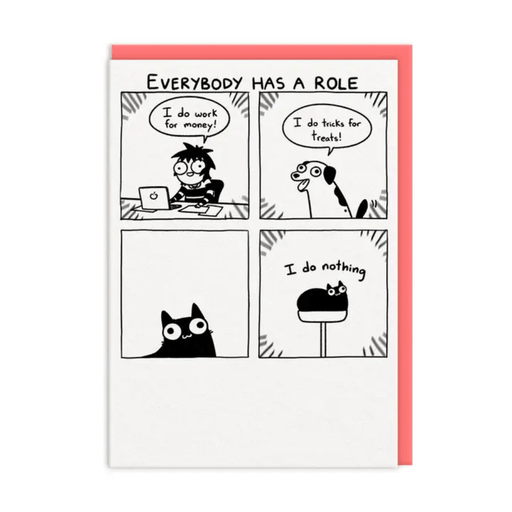 Ohh Deer Everybody Has A Role funny A6 greeting card with coral envelope