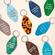 Selection of colourful Ohh Deer funny quote keyrings