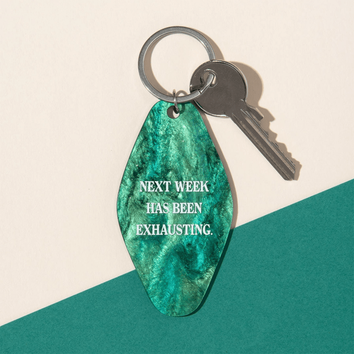 Ohh Deer Next Week Has Been Exhausting green keyring attached to keys