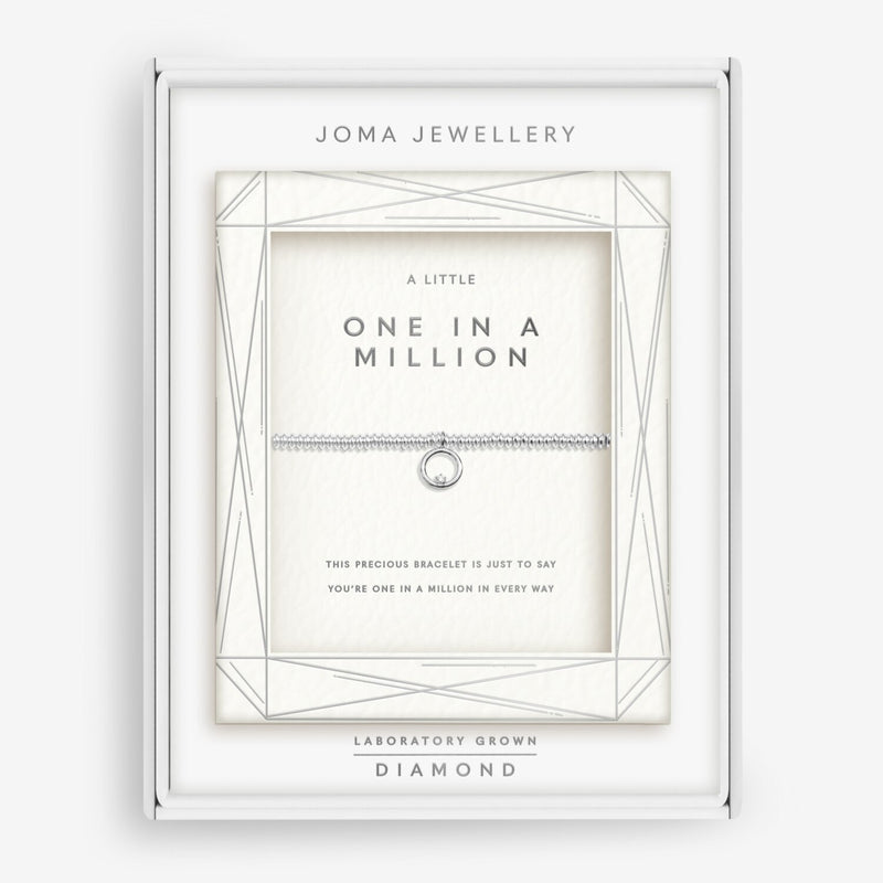 Joma Jewellery A Little One In A Million Bracelet with silver circle charm and lab-grown diamond