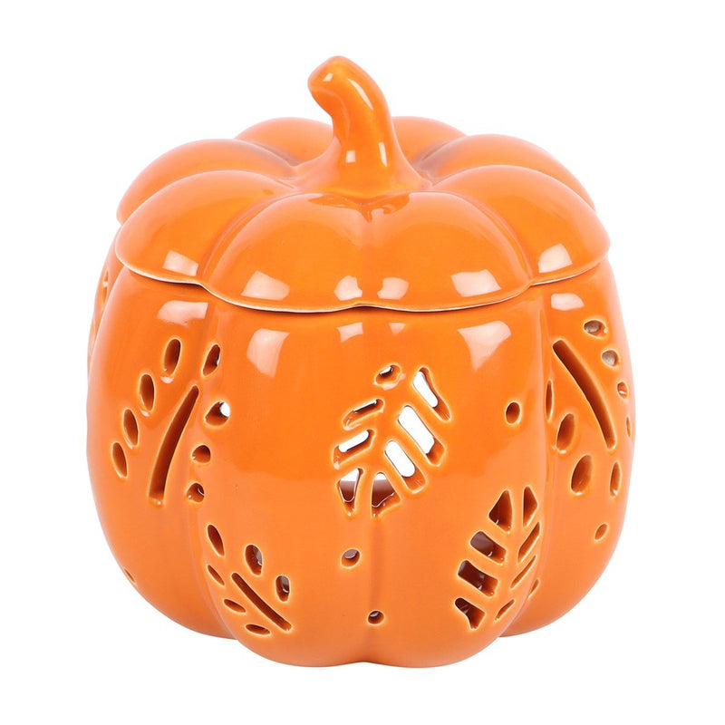 Orange Autumn Leaves Pumpkin Oil Burner - Something Different Gift Shop