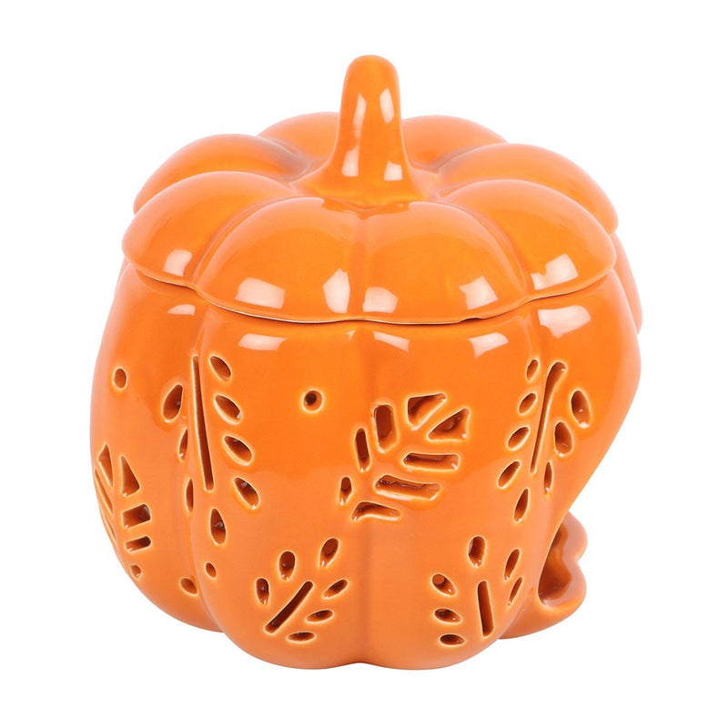Orange Autumn Leaves Pumpkin Oil Burner - Something Different Gift Shop