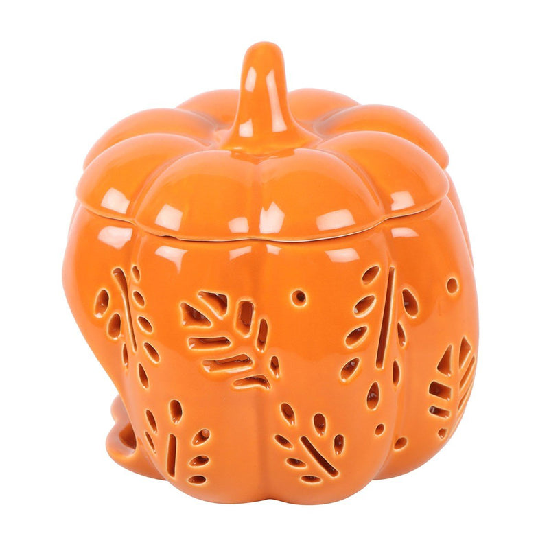 Orange Autumn Leaves Pumpkin Oil Burner - Something Different Gift Shop