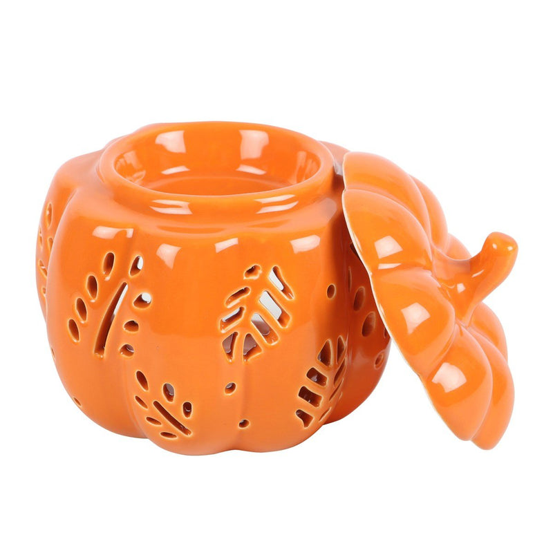 Orange Autumn Leaves Pumpkin Oil Burner - Something Different Gift Shop