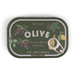 Paddywax Bistro Fig and Olive soy wax candle tin lid with illustrated olive and fig design
