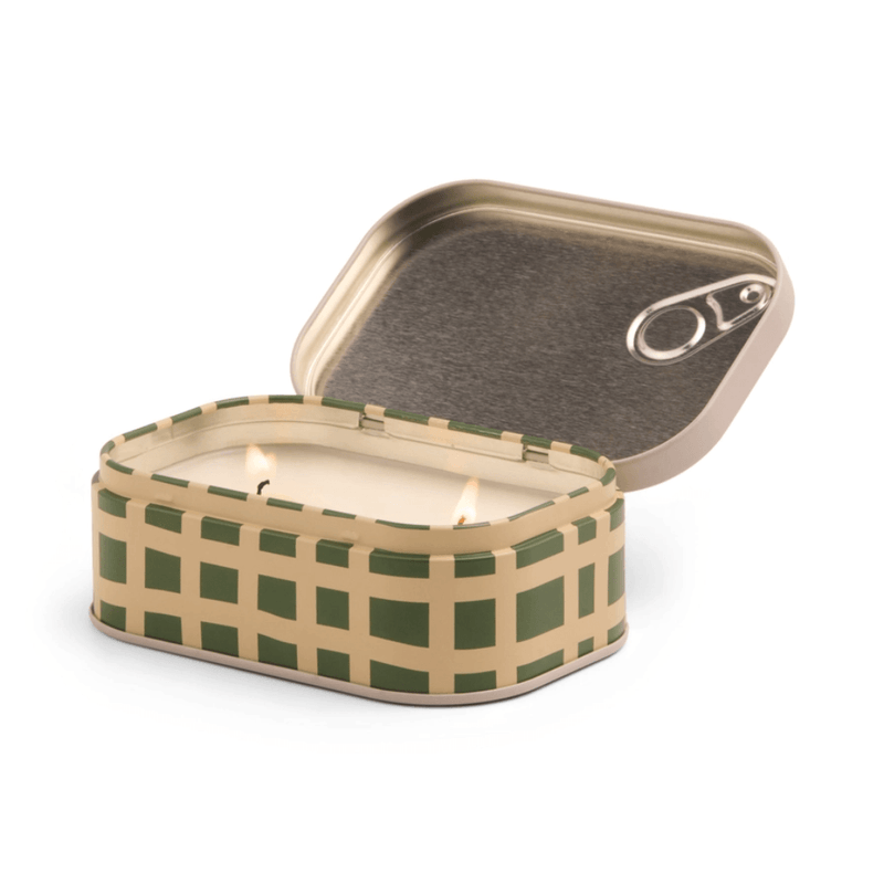 Paddywax Bistro French Baguette two wick soy wax candle in open tin