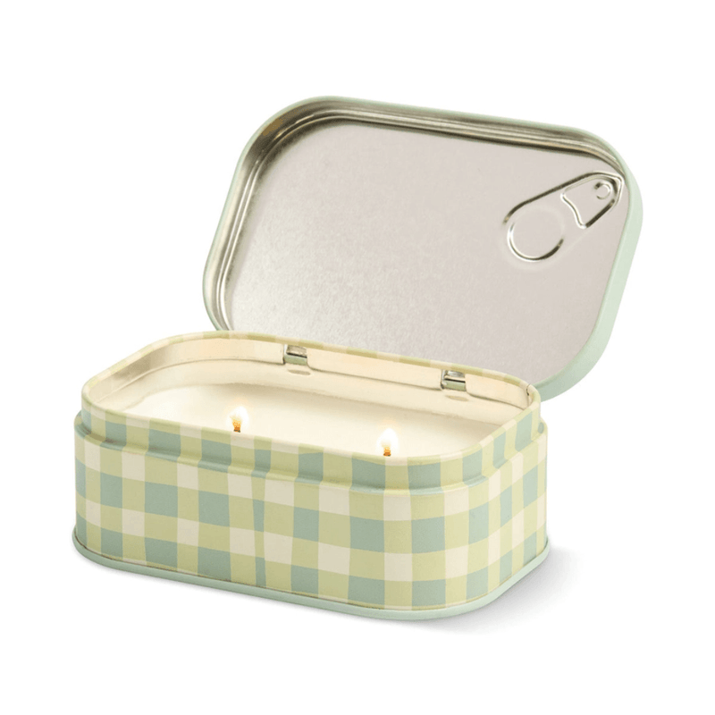 Paddywax Bistro Macaron two wick soy wax candle in open tin