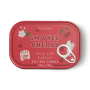 Paddywax Bistro Smoked Cherry 127g tin candle with red cherry design