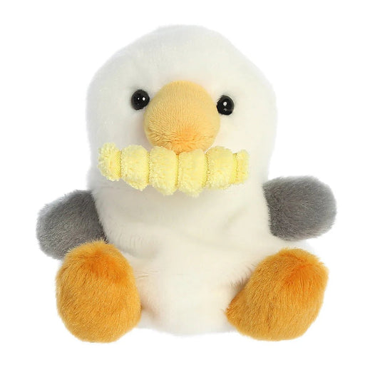 Palm Pals Buoy Seagull plush toy front view holding fry