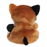 Back view of Palm Pals Calico Cat plush toy showing calico markings and tail