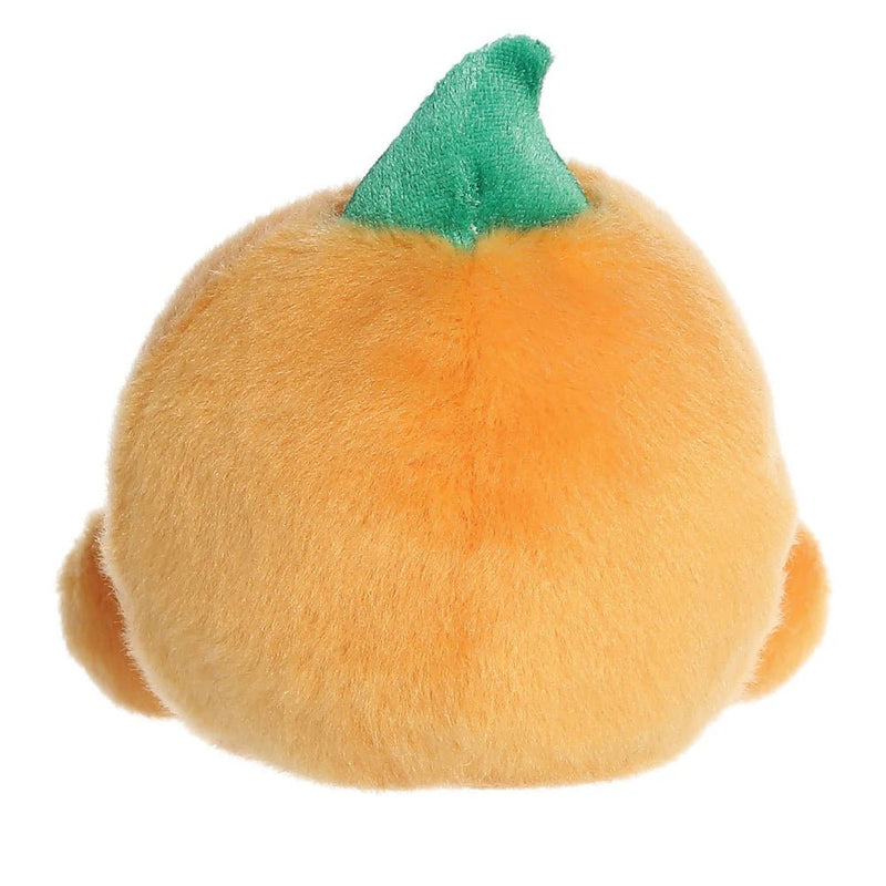 Back view of Carver Jack O'Lantern plush with soft orange texture

