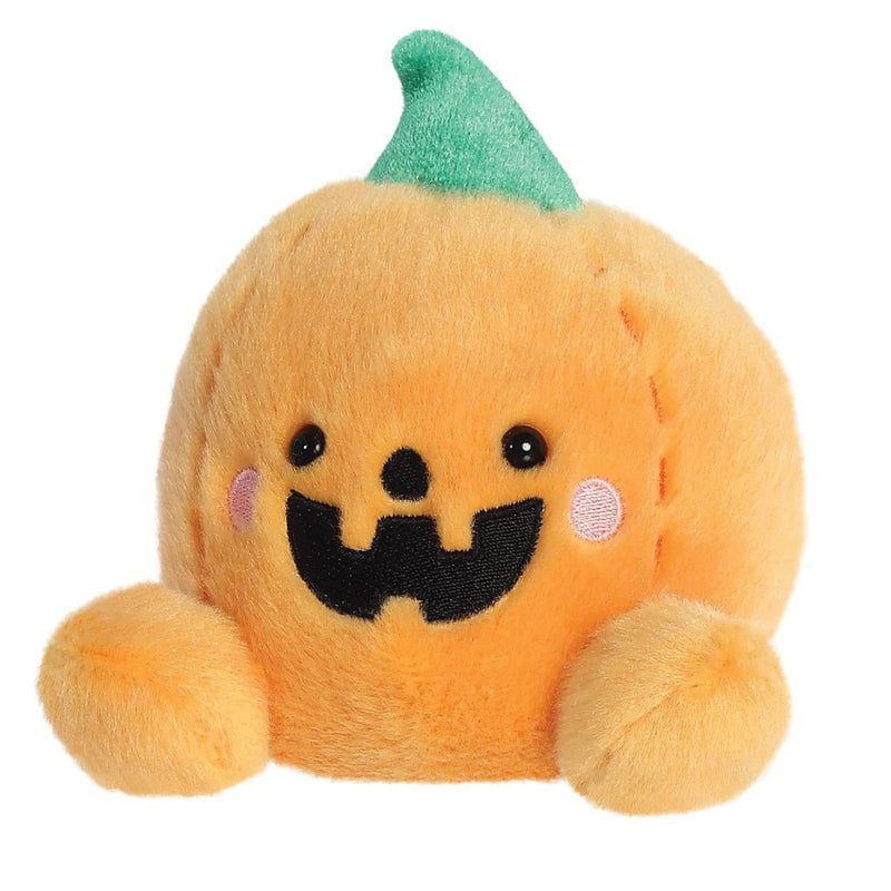 Left profile of Carver Palm Pals plush toy with Halloween theme

