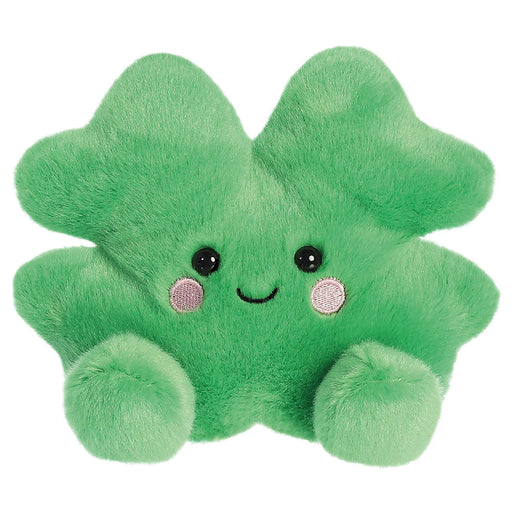 Palm Pals Chance Clover plush toy front view green clover with smiling face