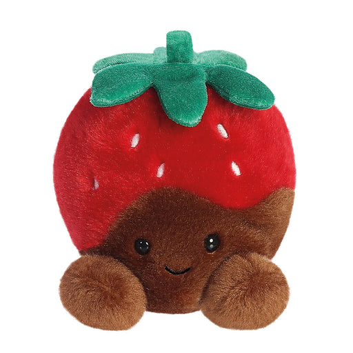 Palm Pals Chocolate Strawberry plush toy front view with red berry and chocolate base