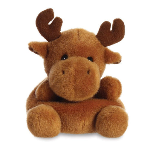 Palm Pals Cinnamon Reindeer plush toy, 13cm, brown with antlers and soft nose