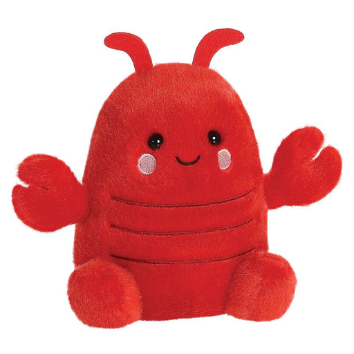 Palm Pals Clawford Lobster 13cm plush toy sitting with claws outstretched, front angle on white background