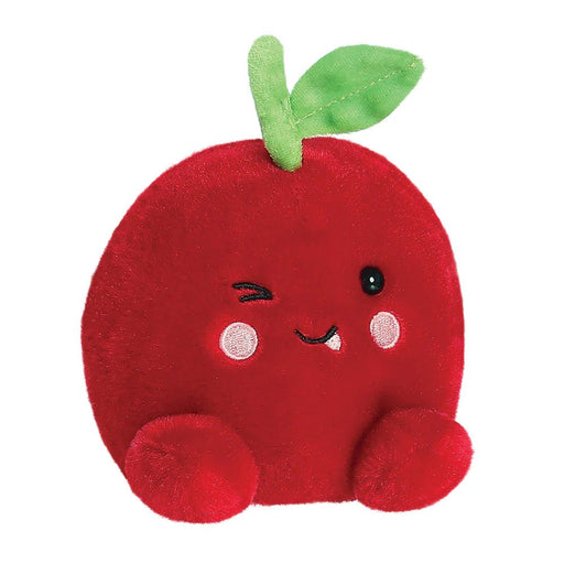 Angled view of Palm Pals Cordial Cherry plush toy by Aurora