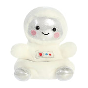 Palm Pals Cosmo Astronaut plush toy front view with silver helmet face and shiny boots