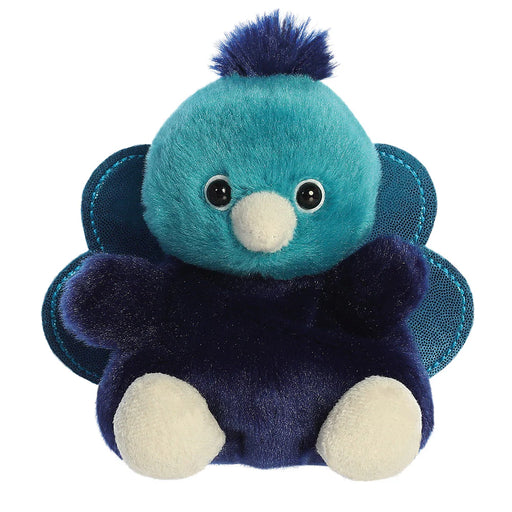 Palm Pals Elton Peacock plush toy front view with teal head and navy body