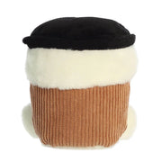Palm Pals Essie Coffee Cup soft toy showing back of cup and lid on white background