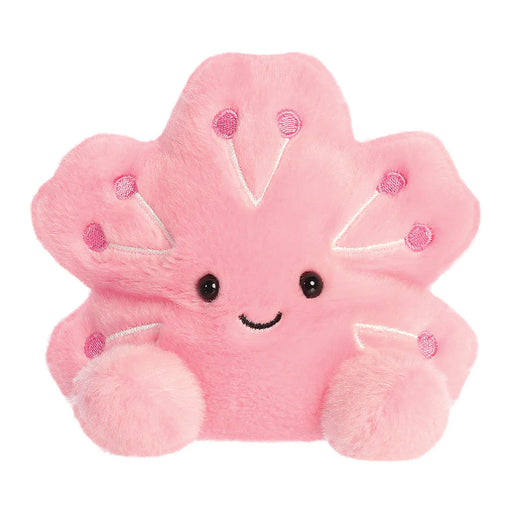 Palm Pals Hana Cherry Blossom plush toy front view pink flower with embroidered petal details