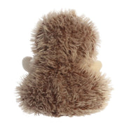 Back view of Palm Pals Hedgie Hedgehog plush showing fluffy brown faux spikes.