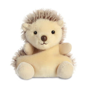 Palm Pals Hedgie Hedgehog plush toy, 13cm, front view with soft beige belly and brown faux spikes.