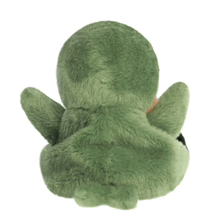 Back view of Palm Pals Hilda Hummingbird 13cm soft toy showing green plush wings
