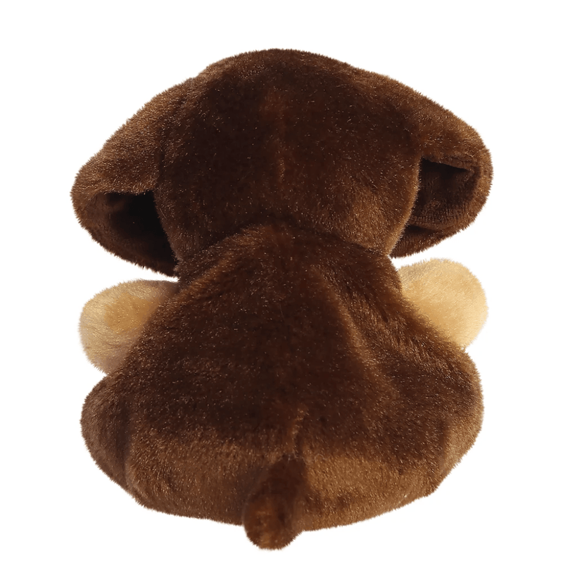 Back view of Palm Pals Houdini Dachshund brown soft toy