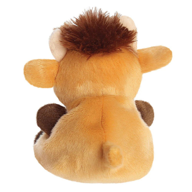Back view of Palm Pals Hubert Highland Cow plush toy