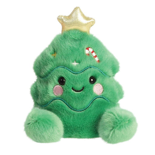 Palm Pals Jubilee Tree plush toy, 13cm, green with gold star and candy cane detail