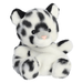 Palm Pals Kaia Snow Leopard plush front angle with black spotted fur
