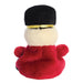 Back view of Marius Nutcracker plush showing black hat with gold band and red coat