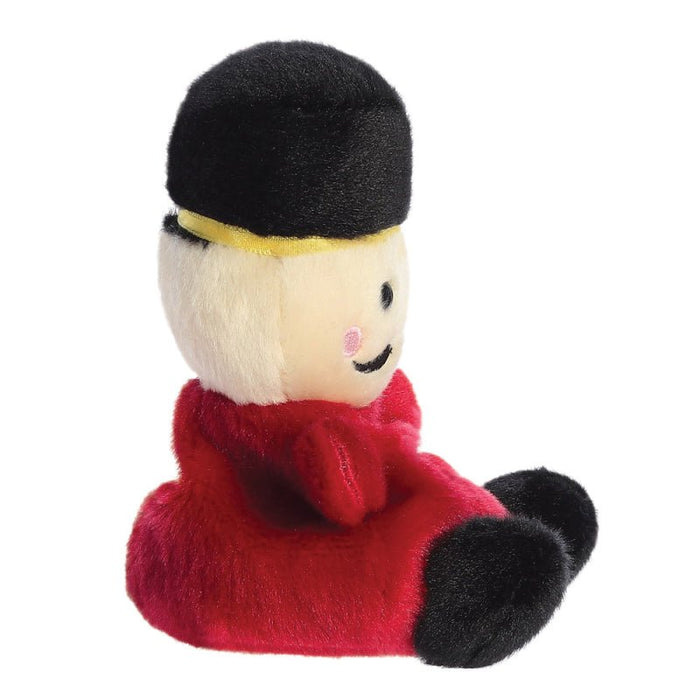 Side profile of Marius Nutcracker soft toy with moustache and black boots