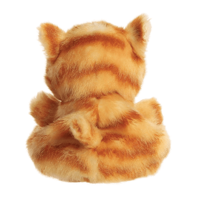 Back view of Palm Pals Meow Kitty orange striped cat soft toy